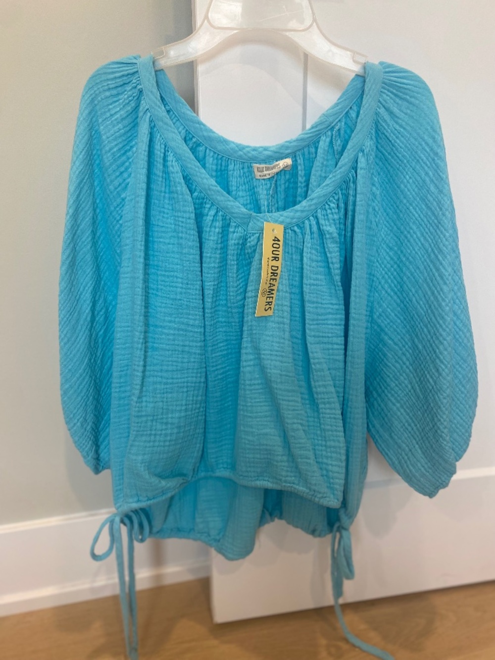100% Cotton Blue Gauze Style Blouse